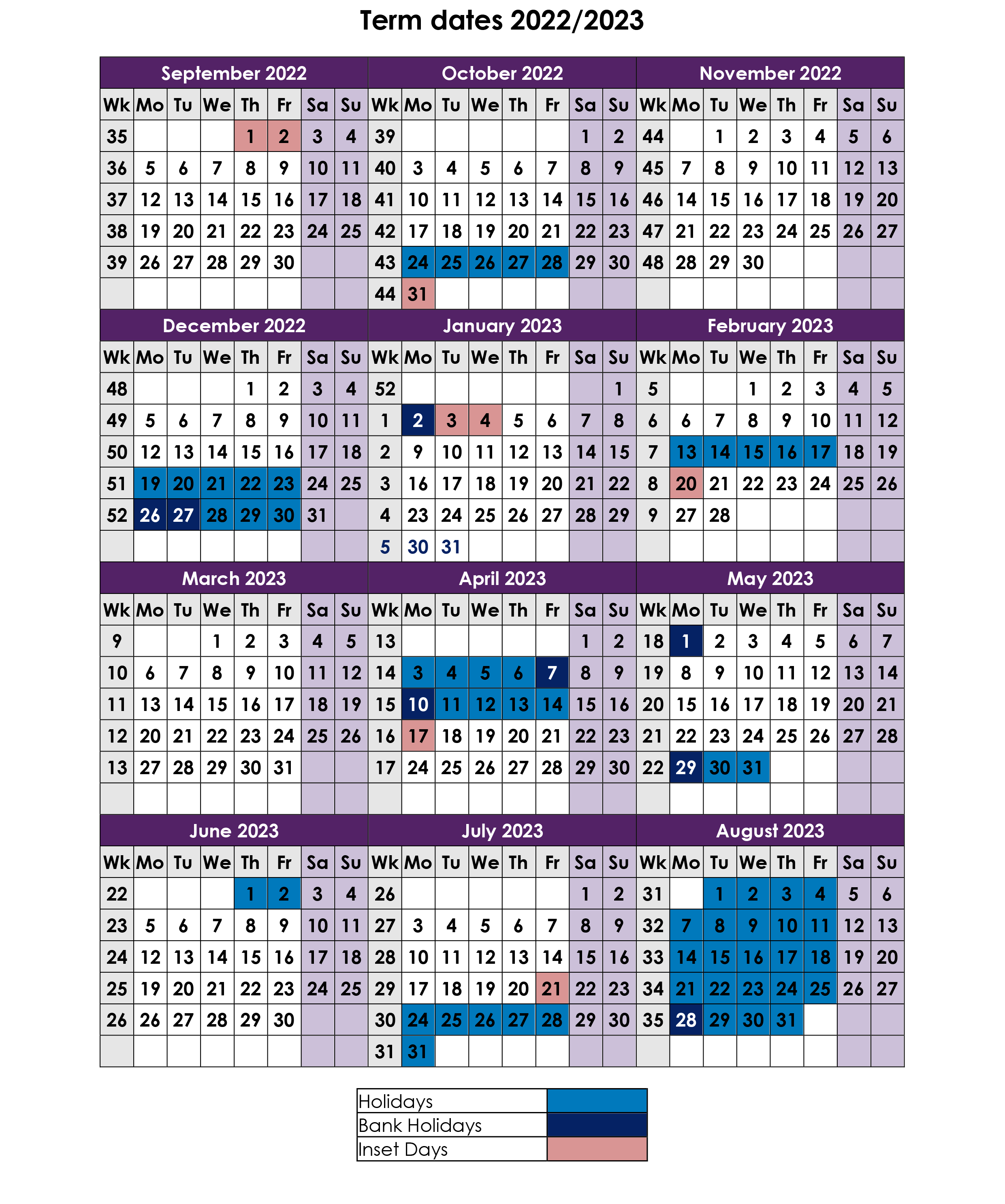 Walthamstow Primary Academy > Information > Term Dates